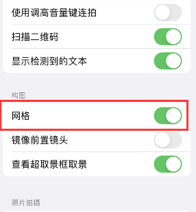 博罗苹果手机维修网点分享iPhone如何开启九宫格构图功能 